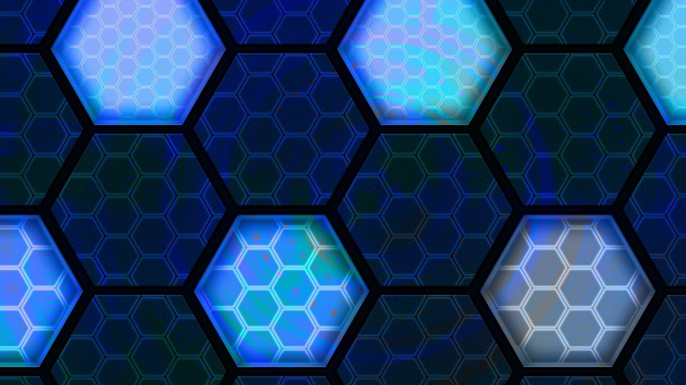 Blockchain visual blue